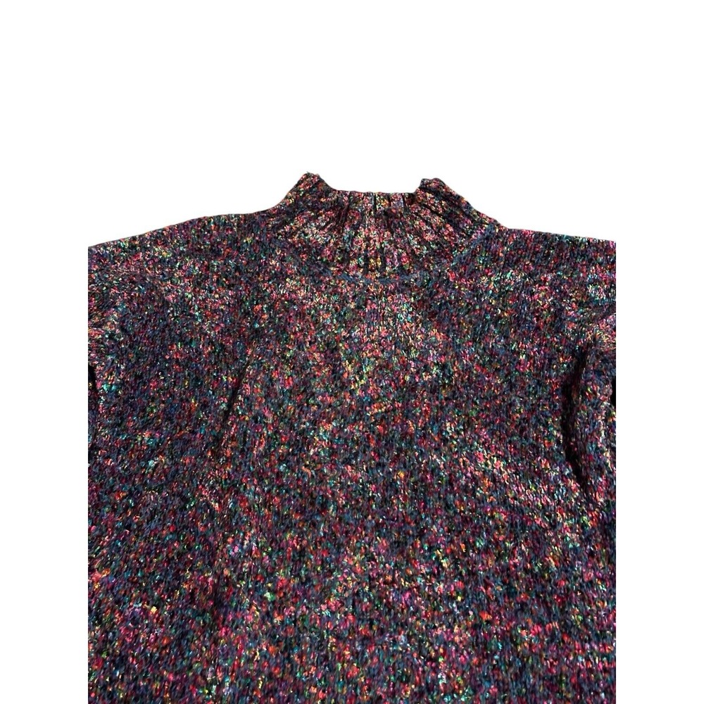 XS‎ S M L Vtg Oversized Express Tricot Sweater Bright Colorful Plush Hong Kong
